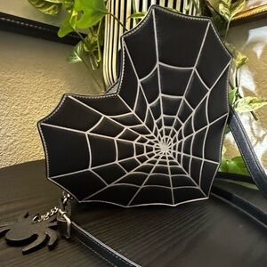 Spider Web Black Crossbody Bag